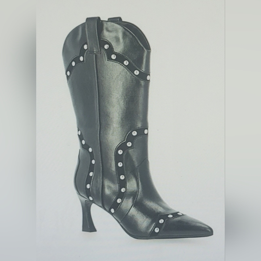 NIB MADDEN NYC KITTEN WEST BOOT WOMENS BLACK